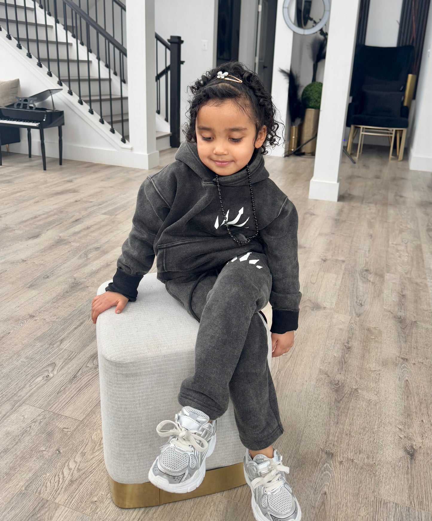 Kids Faded Crown Hoodie Set