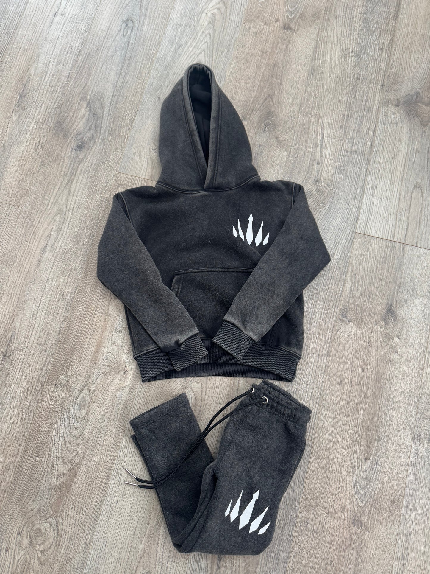 Kids Faded Crown Hoodie Set