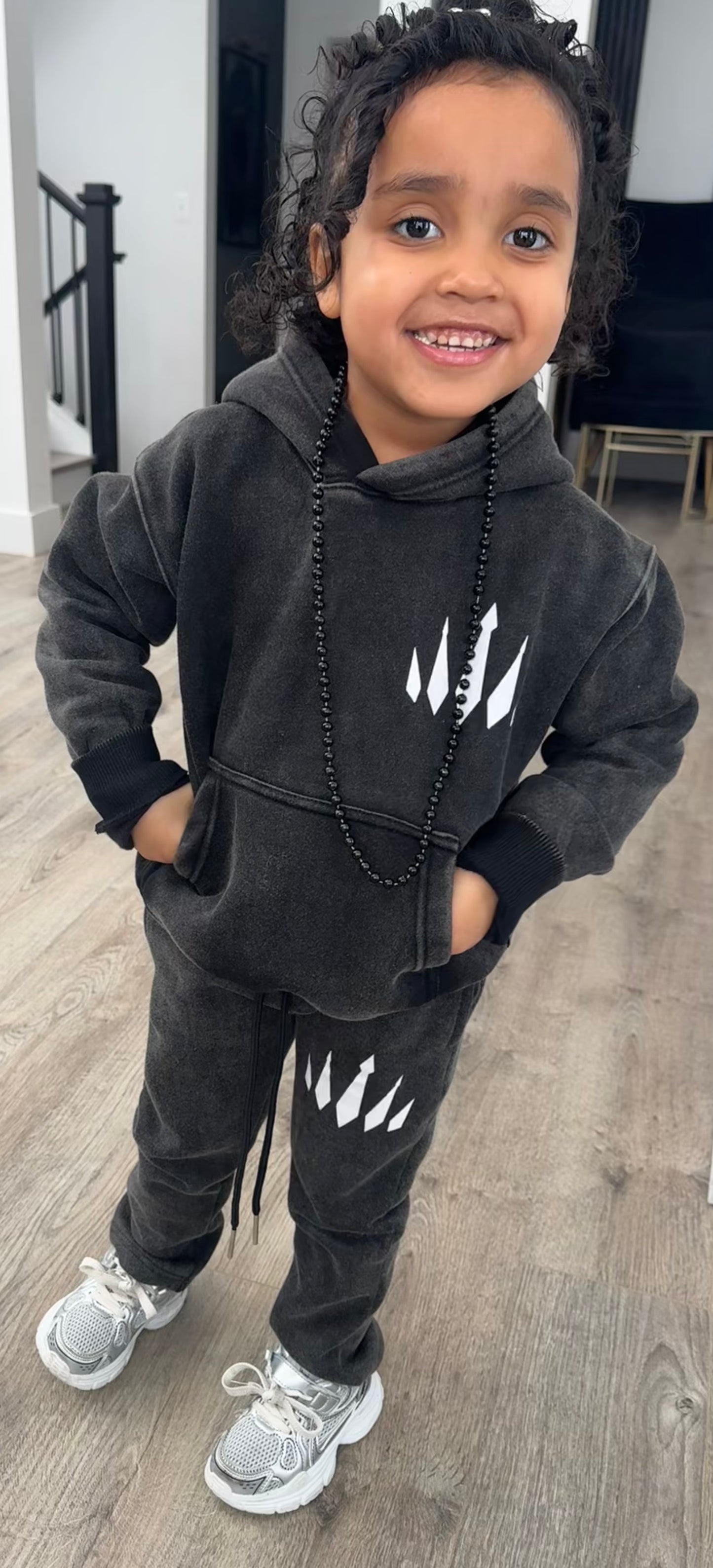 Kids Faded Crown Hoodie Set