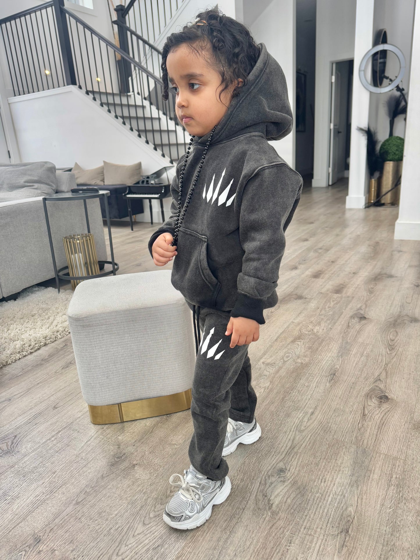 Kids Faded Crown Hoodie Set